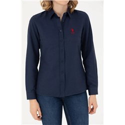 Kadın Lacivert Uzun Kollu Basic Gömlek