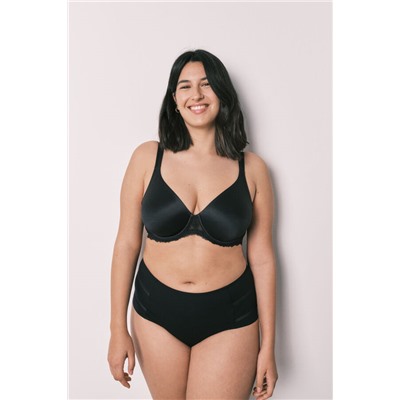 Sujetador reductor microfibra y encaje negro REAL