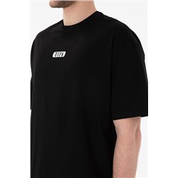 Erkek Oversize Fit Bisiklet Yaka Siyah Tişört