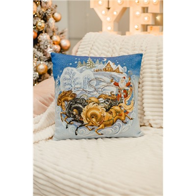 Наволочка 45х45 Дед мороз на тройке