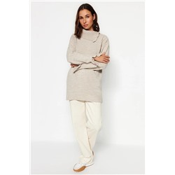 TRENDYOL MODEST Bej İnci Detaylı Triko Kazak TCTAW24AK00104