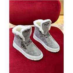 Зимние женские кеды  Prad*a    Тёплые и удобные  Натуральная шерсть и замша  Реплика 1:1