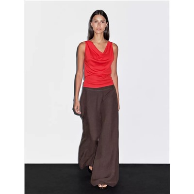 Top escote drapeado 100% algodón