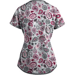 UA Gypsy Jewel Silver Print Scrub Top