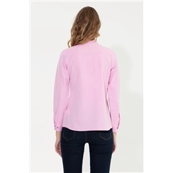 Kadın Pembe Uzun Kollu Basic Gömlek