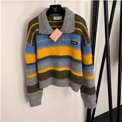 Женский шерстяной свитер в полоску  МИУ МИ*У