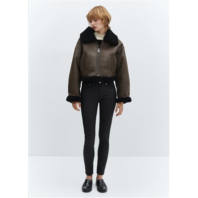 Jeans skinny push-up encerados