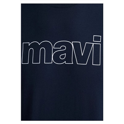 Mavi Logo Baskılı Lacivert Tişört Slim Fit / Dar Kesim 065781-28417
