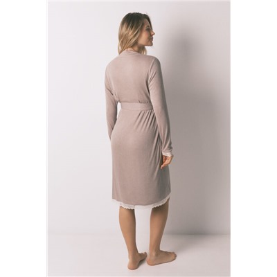 Bata "maternity" cinturón gris