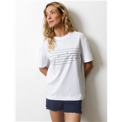 Футболка с принтом свободная из премиального 100% хлопка