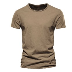 Летняя новая однотонная мужская футболка с короткими рукавами из бамбука и хлопка европейского размера