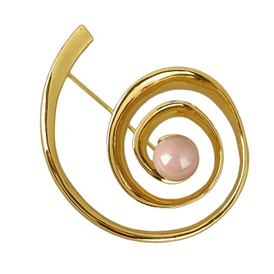 Брошь (Майорка нежный персик; покрытие золото), Есть комплект