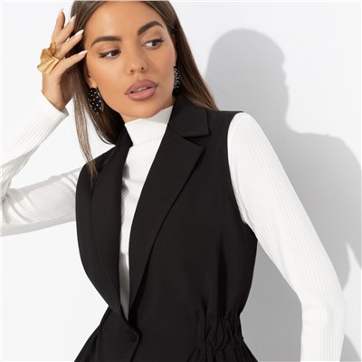 Жилет приталенный, Летнее наслаждение (черный)