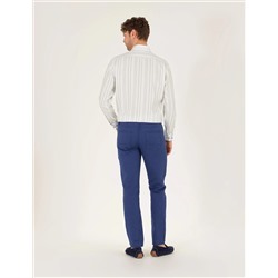 İndigo Slim Fit Keten Karışımlı Kanvas Pantolon