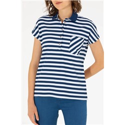 Kadın Lacivert Polo Yaka Tişört