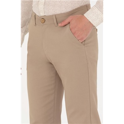 Erkek Koyu Bej Kanvas Pantolon
