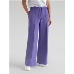 Прямые трикотажные брюки на резинке из футера двухнитки эластичные