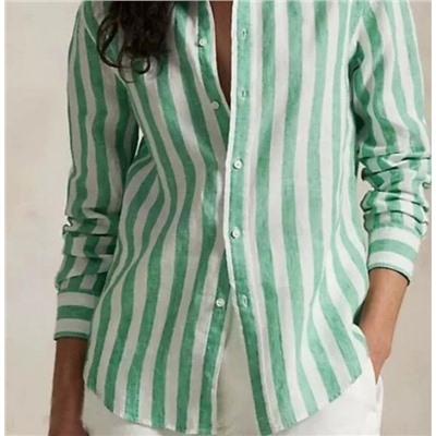 Женская рубашка в широкую полоску из хлопка РАЛЬ*Ф Л