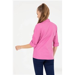 Kadın Pembe Uzun Kollu Basic Gömlek