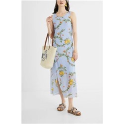 Vestido largo evasé apertura