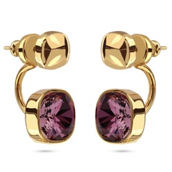 Серьги Триумф (кристаллы SW бургунди 10мм; покрытие золото), Есть комплект