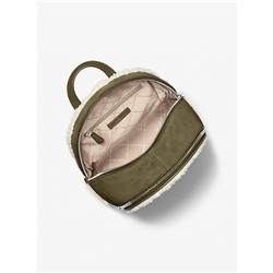 Michael Kors Outlet Rhea Medium Suede and Faux Shearling Backpack
