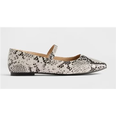 Snake Print Mary Jane Flats