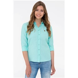 Kadın Mint Uzun Kollu Basic Gömlek