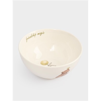 Набор посуды, детский, 1 перс, 3 пр, фарфор N, белый, Мишка и зайчик, Friendship