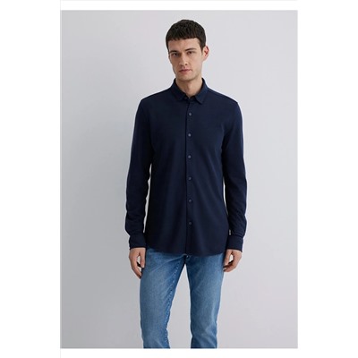 Mavi Lacivert Liyosel Gömlek Slim Fit / Dar Kesim 0211582-70488