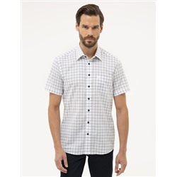 Lacivert Regular Fit Kısa Kollu Gömlek