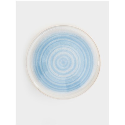 Тарелка обеденная, 27 см, керамика, голубая, Спираль, Azurro