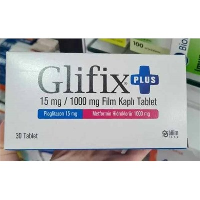 GLIFIX PLUS 15/1000 MG 30 FILM KAPLI TABLET metformin + pioglitazon