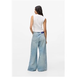 Karl Lagerfeld Jeans LOW-RISE WIDE-LEG PANEL - Pernera ancha - washed light blue