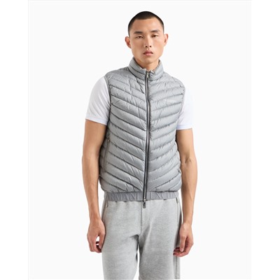 Double-face padded sleeveless down jacket