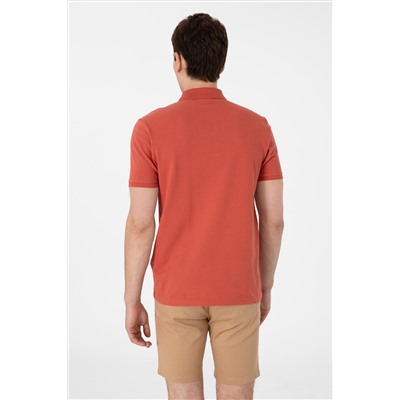 Erkek Regular Fit Polo Yaka Pudra Basic Tişört