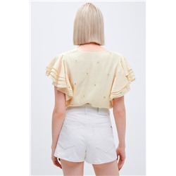 Camisa de seda Crudo