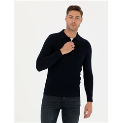 Lacivert Slim Fit Kazak