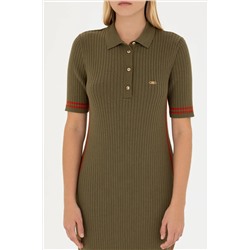 Kadın Haki Triko Elbise