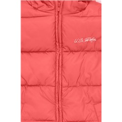 Kız Çocuk Açık Pembe Kapüşonlu Mont