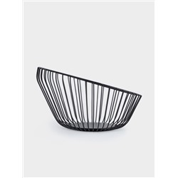Корзина для фруктов, 25 см, металл, черная, Прутья, Spin