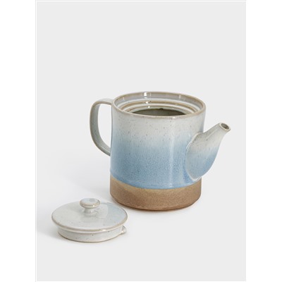 Чайник заварочный, 800 мл, керамика, бежево-голубой, в крапинку, Azurro