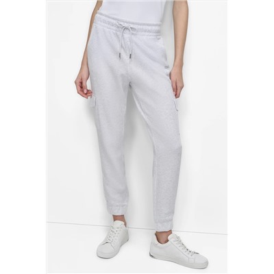 HIGH-RISE STUDDED LOGO SLIM JOGGER