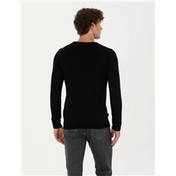 Siyah Slim Fit Kazak