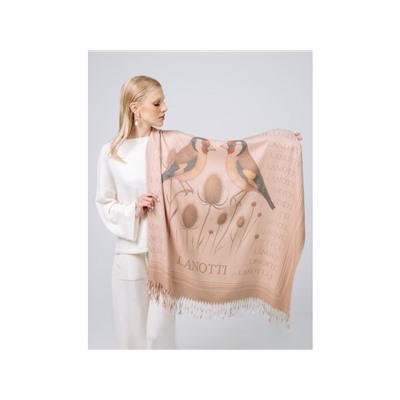 Платок Lanotti двухсторонний Сердце природы бежевый/№55