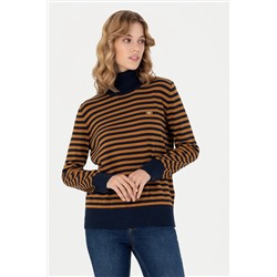 Kadın Lacivert Balıkçı Yaka Kazak