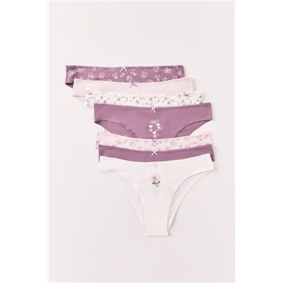 Pack 7 bragas brasileñas algodón estampado Snoopy