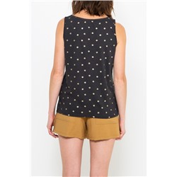 Camiseta de tirantes de lino Negro