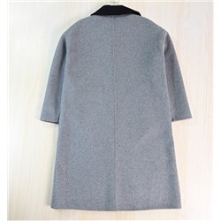 Двубортное шерстяное пальто средней длины АЙСИК*Л