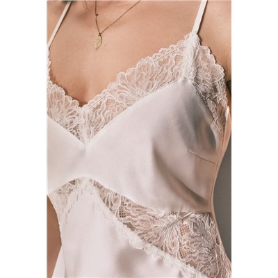 Pijama corto satén blanco